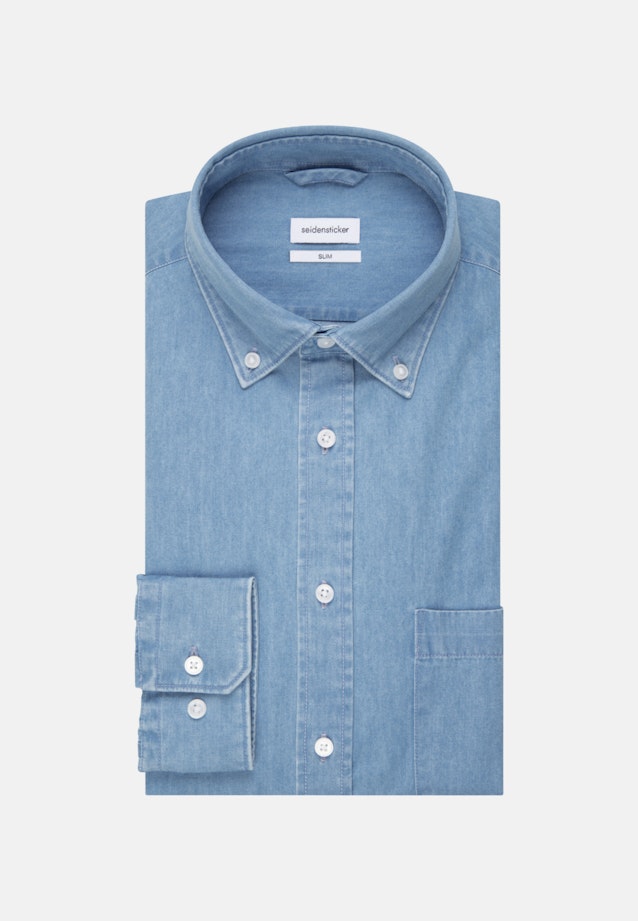 Slim Denimhemd Uni in Hellblau |  Seidensticker Onlineshop