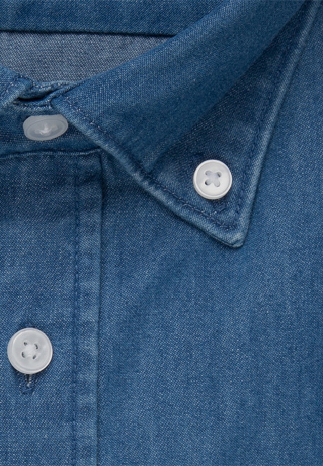 Slim Denimhemd Uni in Mittelblau |  Seidensticker Onlineshop