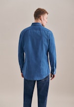 Slim Denimhemd Uni in Mittelblau |  Seidensticker Onlineshop