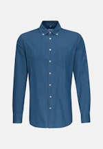 Slim Denimhemd Uni in Mittelblau |  Seidensticker Onlineshop