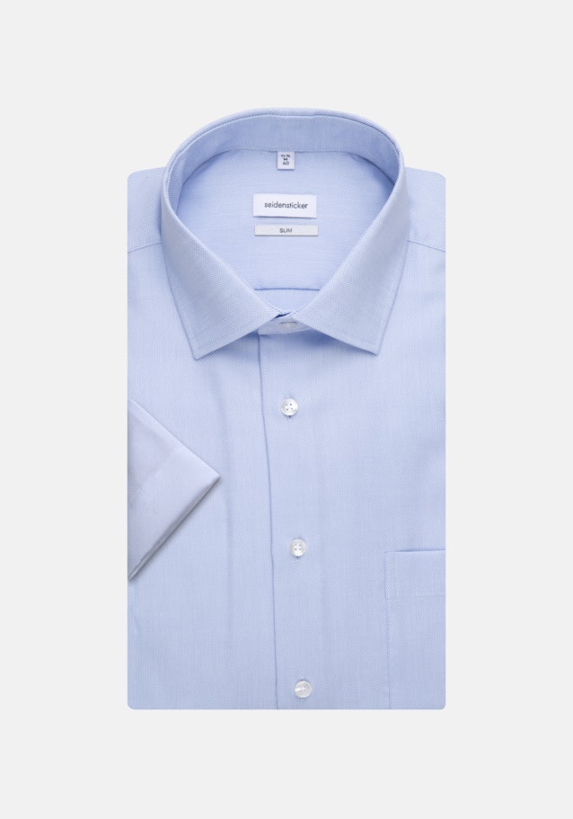 Non-iron Structure Short sleeve Business Shirt in Shaped with Kent-Collar in Light Blue |  Seidensticker Onlineshop