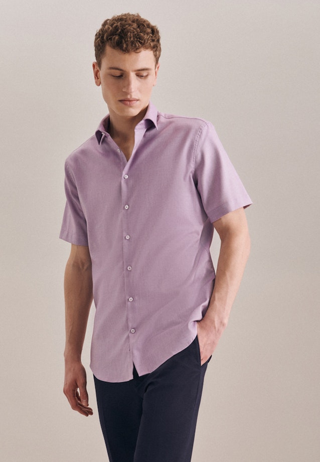 Shaped Business Shirt Plain in Purple |  Seidensticker Onlineshop