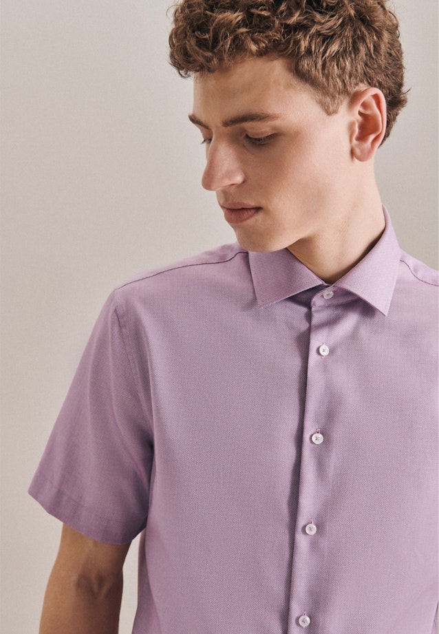 Shaped Business Shirt Plain in Purple |  Seidensticker Onlineshop