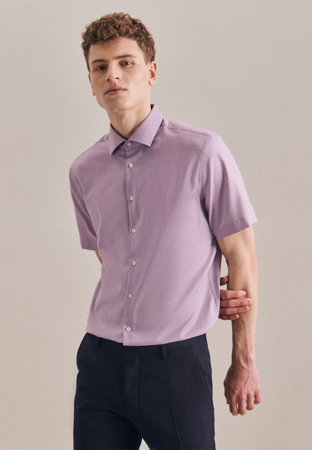 Shaped Business Shirt Plain in Purple |  Seidensticker Onlineshop