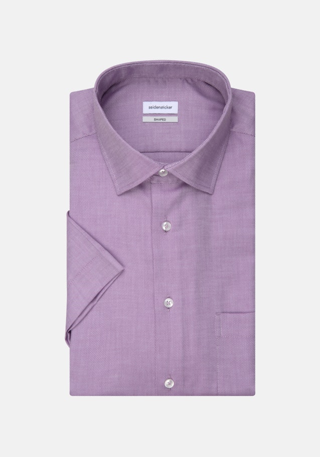 Non-iron Structure Short sleeve Business Shirt in Shaped with Kent-Collar in Purple |  Seidensticker Onlineshop