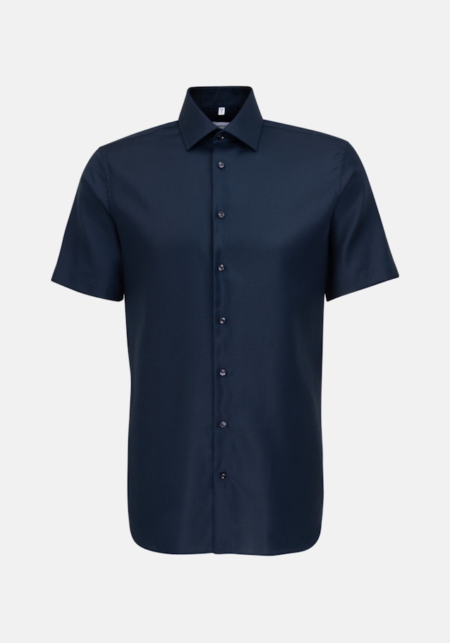 Non-iron Structure Short sleeve Business Shirt in Shaped with Kent-Collar in Dark Blue |  Seidensticker Onlineshop