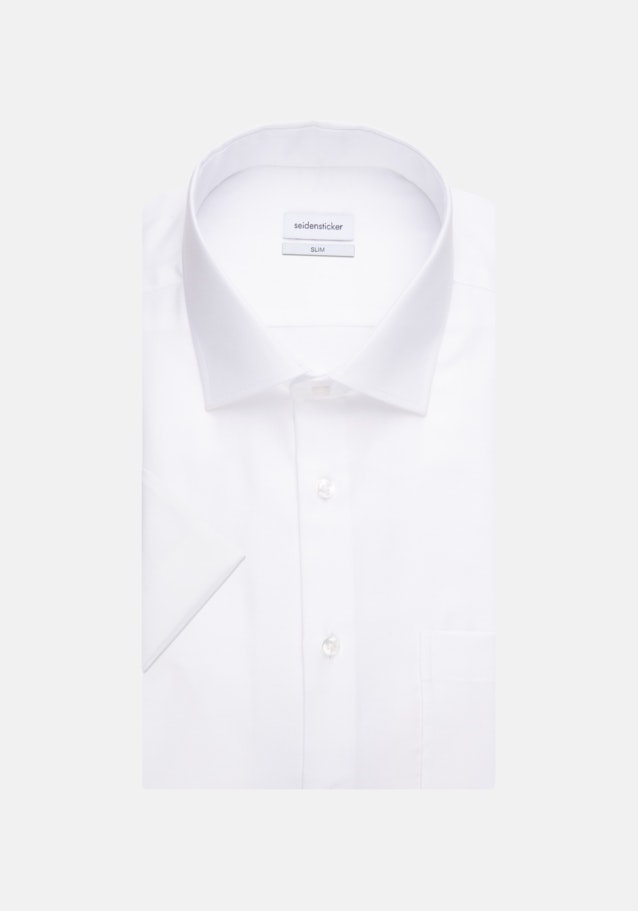Bügelfreies Struktur Kurzarm Business Hemd in Slim mit Kentkragen in Weiß |  Seidensticker Onlineshop
