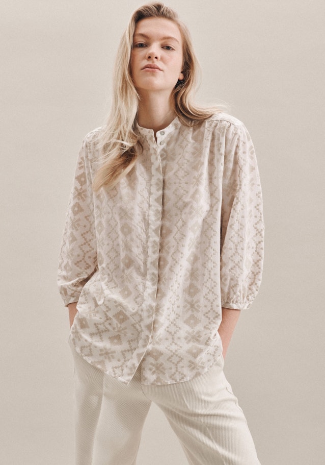 Stand-Up Blouse Broderie Anglaise in Brown | Seidensticker Onlineshop