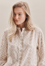 Stand-Up Blouse Broderie Anglaise in Brown |  Seidensticker Onlineshop
