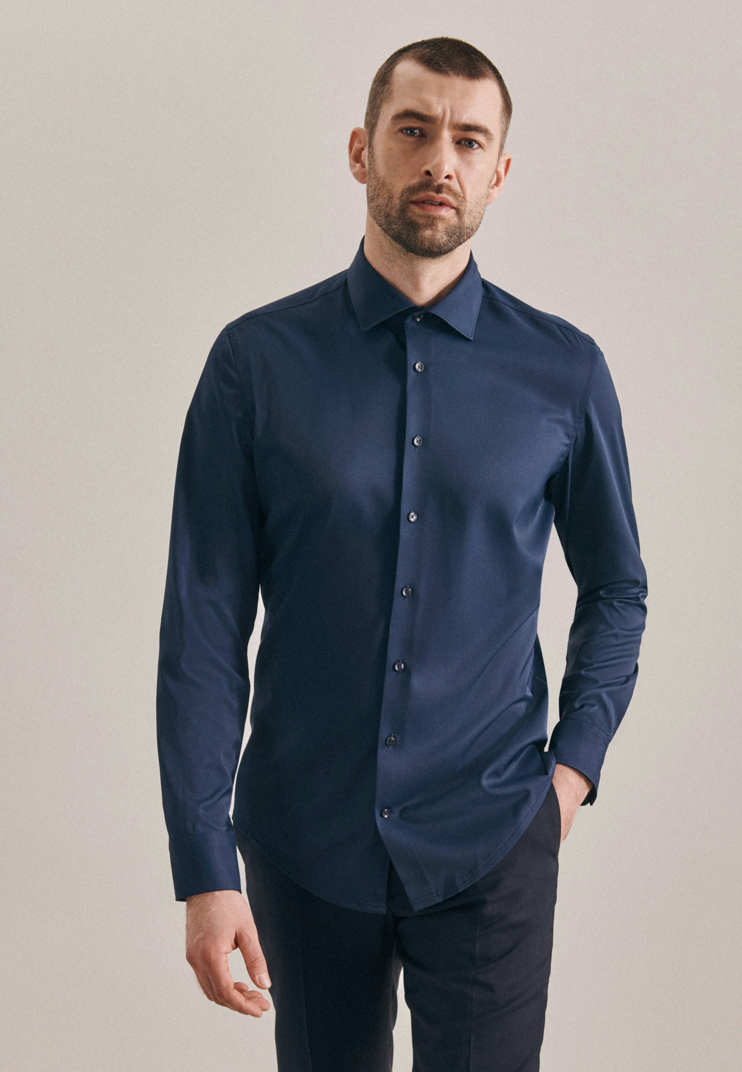 Anti Uv Chemise Jean Bleu FoncÃ© Homme Slim Chemise Performance