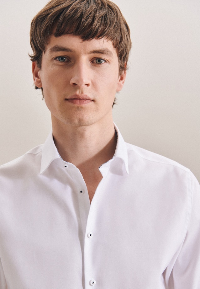 Shaped Oxford shirt Plain in White |  Seidensticker Onlineshop