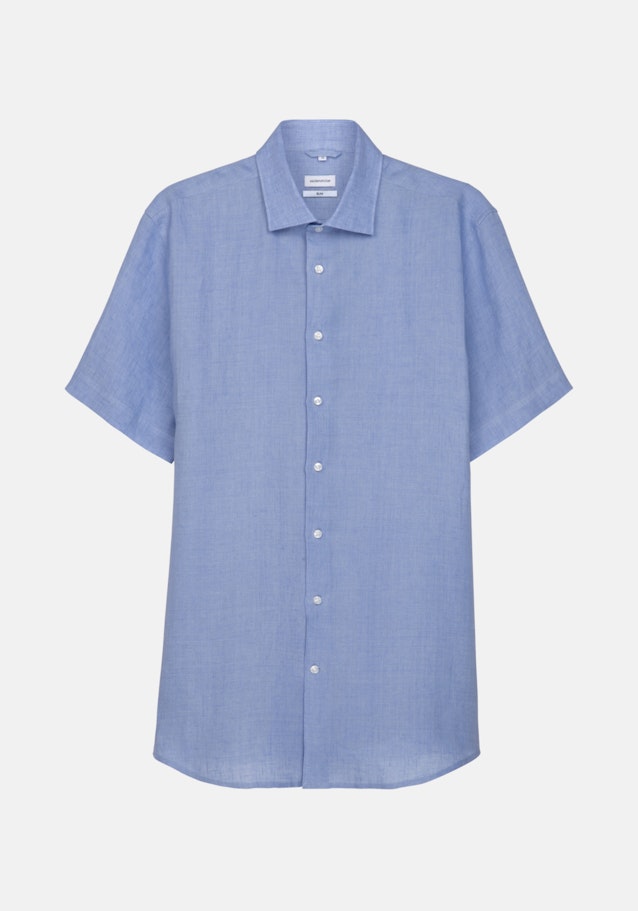 Leinen Kurzarm Leinenhemd in Slim mit Kentkragen in Hellblau |  Seidensticker Onlineshop