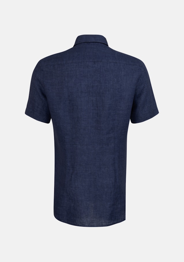 Linen Short sleeve Linen shirt in Slim with Kent-Collar in Dark Blue |  Seidensticker Onlineshop
