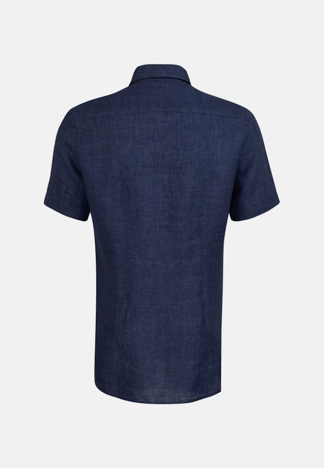 Slim Chemise en lin Uni in Bleu Foncé |  Seidensticker Onlineshop