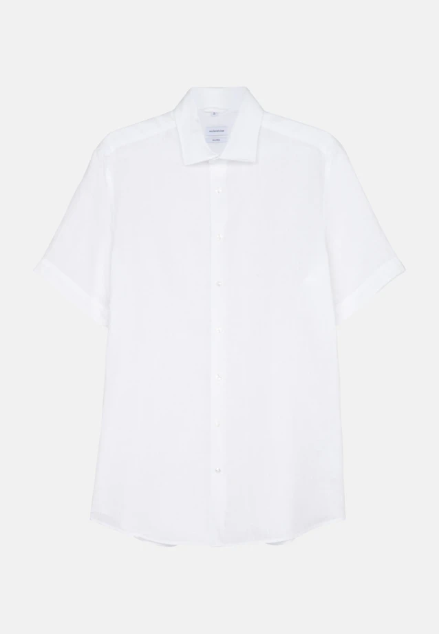 Slim Linen shirt Plain in White |  Seidensticker Onlineshop