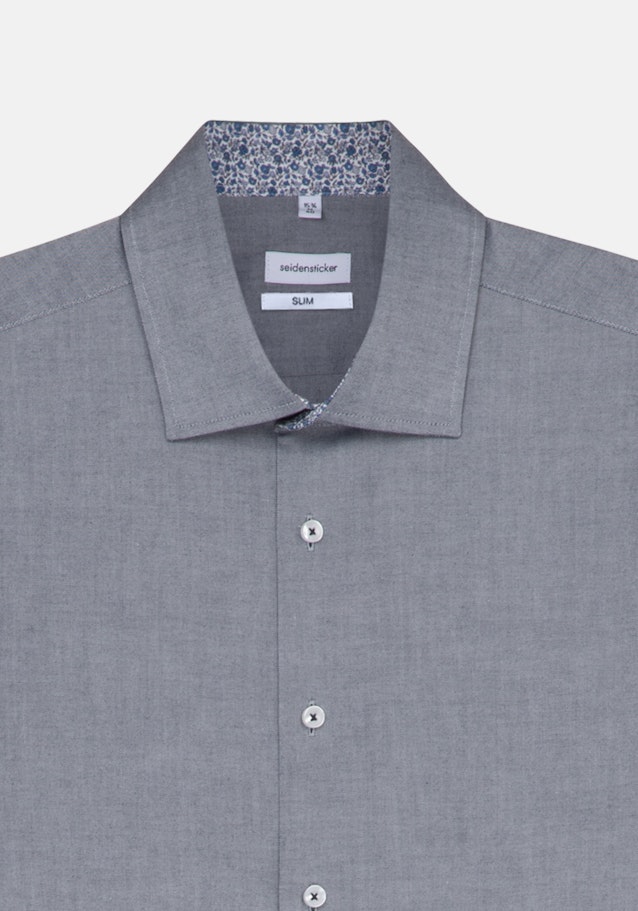 Non-iron Oxfordhemd in Slim with Kentkraag in Donkerblauw |  Seidensticker Onlineshop