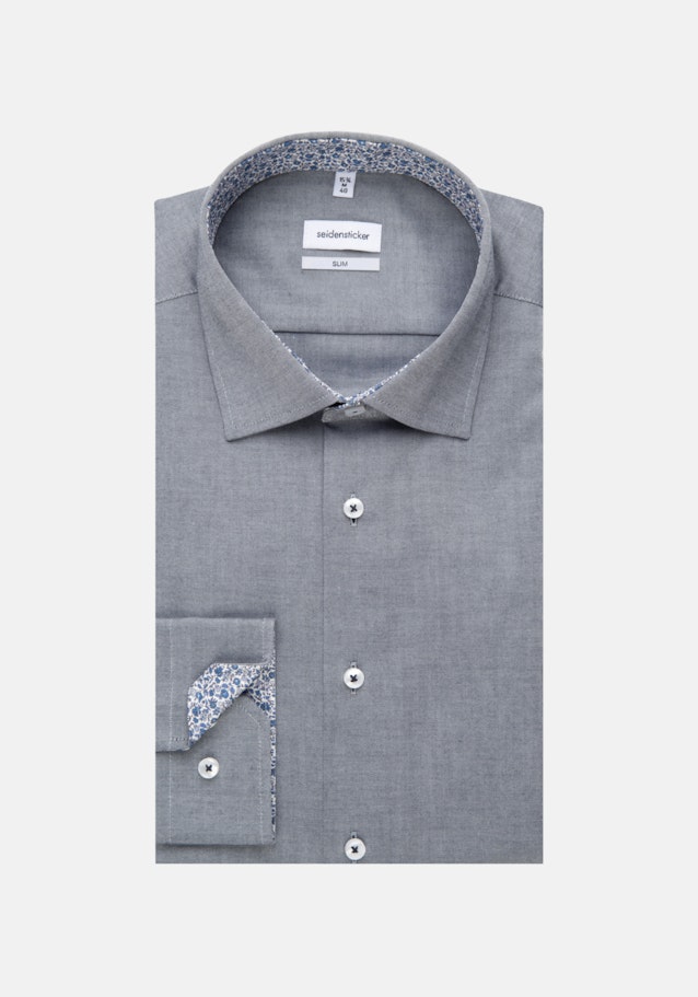 Non-iron Oxfordhemd in Slim with Kentkraag in Donkerblauw |  Seidensticker Onlineshop