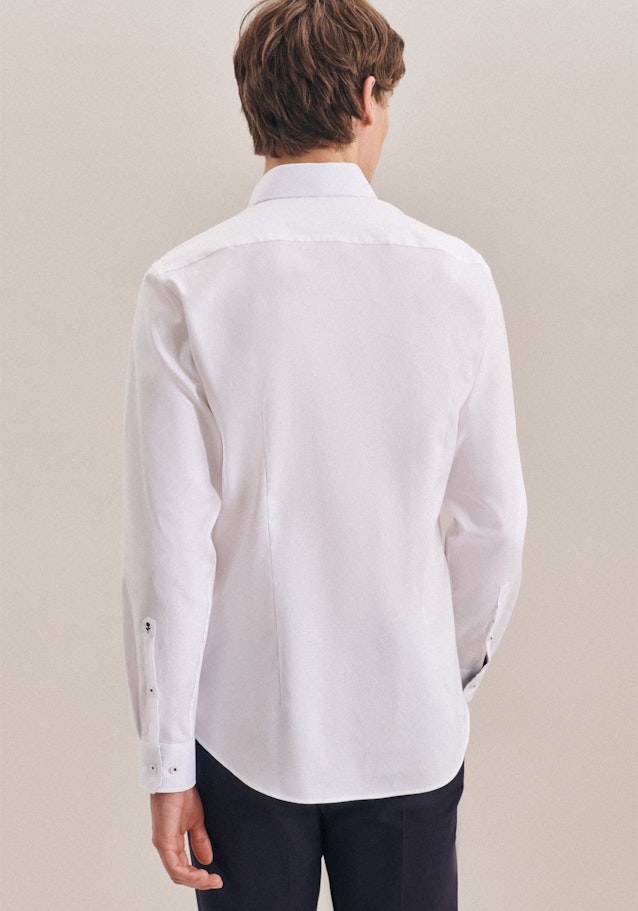 Bügelfreies Oxfordhemd in Slim mit Kentkragen in Weiß |  Seidensticker Onlineshop