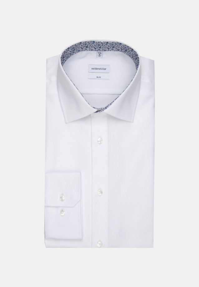 Slim Oxfordhemd Uni in Weiß |  Seidensticker Onlineshop
