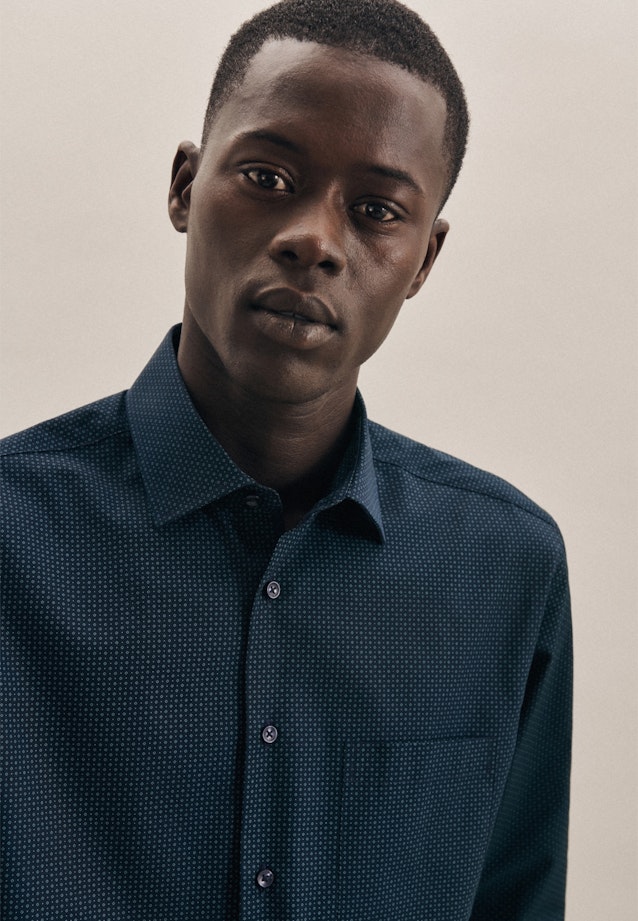 Regular Business Shirt Print in Dark Blue |  Seidensticker Onlineshop