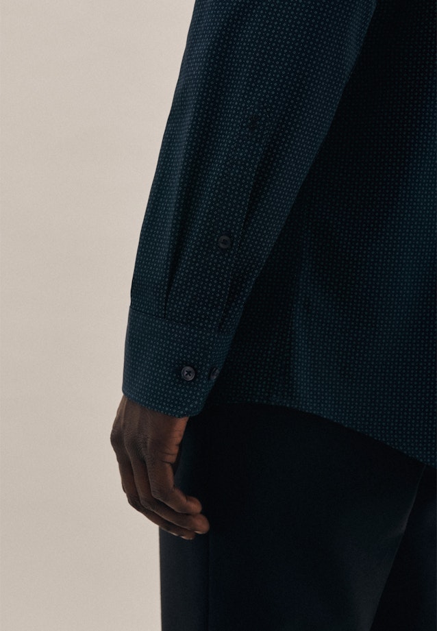 Regular Business Shirt Print in Dark Blue |  Seidensticker Onlineshop