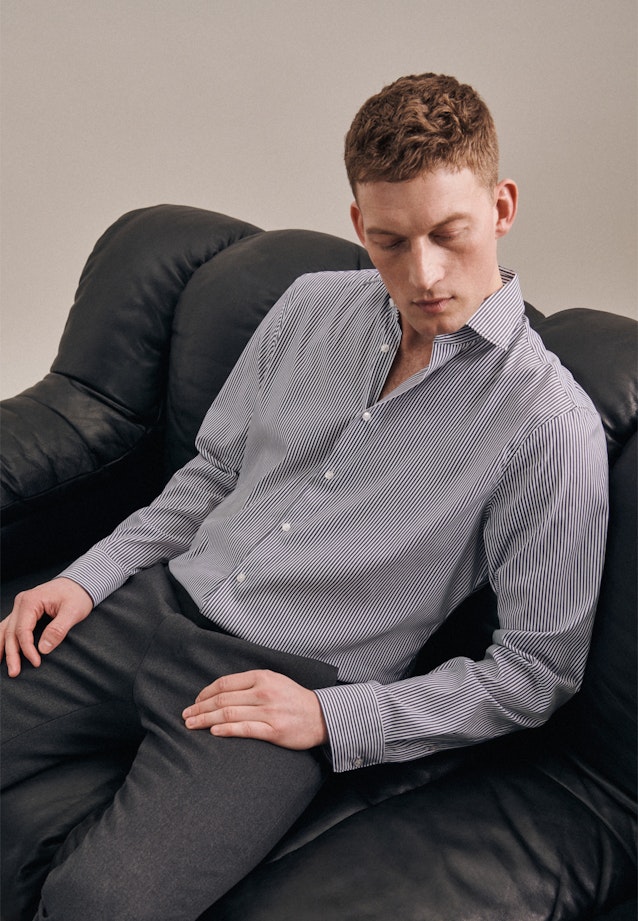 Regular Chemise performance rayures in Bleu Foncé |  Seidensticker Onlineshop