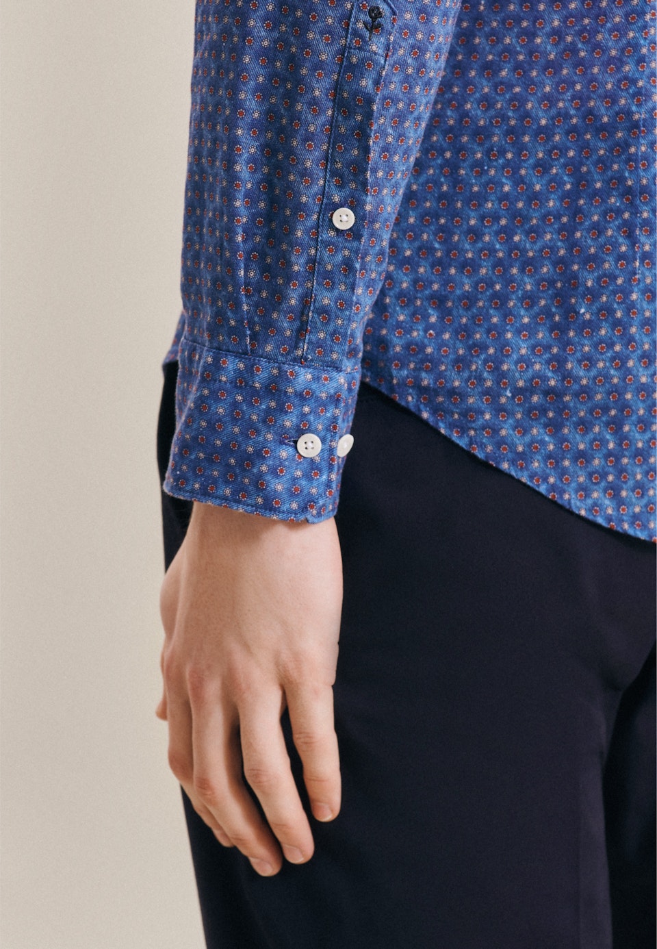 Leinenhemd in Slim mit Kentkragen in Mittelblau |  Seidensticker Onlineshop