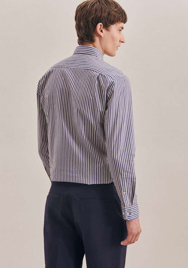 Linen shirt in Regular with Kent-Collar in Medium Blue |  Seidensticker Onlineshop