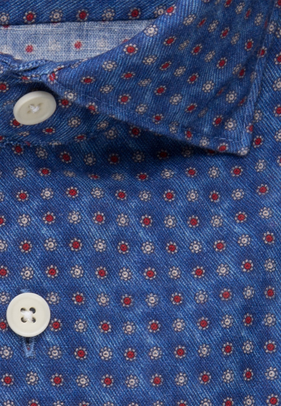 Leinenhemd in Regular mit Kentkragen in Mittelblau |  Seidensticker Onlineshop