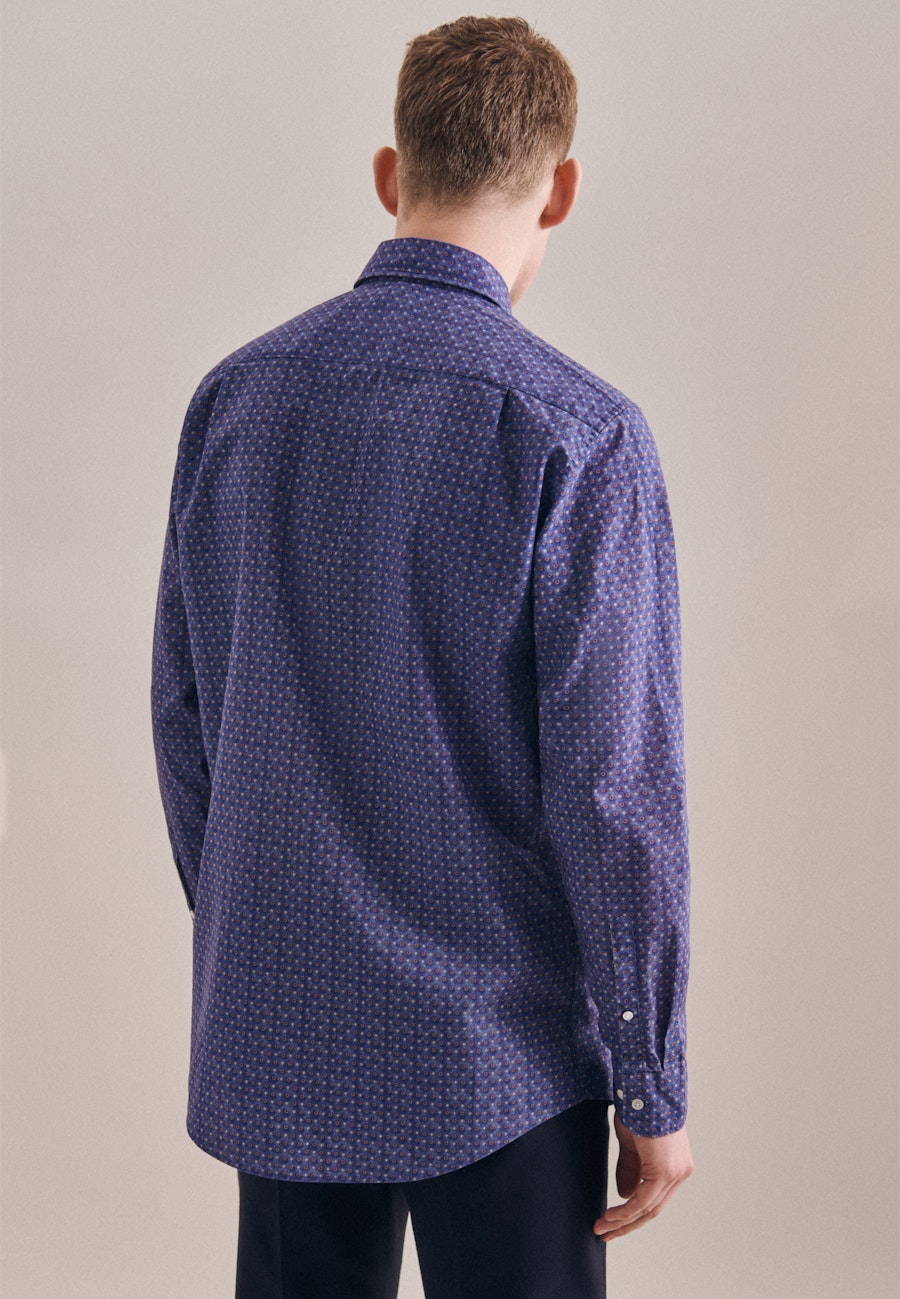 Leinenhemd in Regular mit Kentkragen in Mittelblau |  Seidensticker Onlineshop