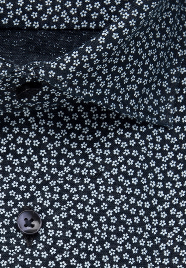 Leinen Leinenhemd in Shaped mit Kentkragen in Dunkelblau |  Seidensticker Onlineshop