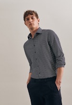 Slim Jerseyhemd Druck in Dunkelblau |  Seidensticker Onlineshop