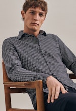 Slim Jerseyhemd Druck in Dunkelblau |  Seidensticker Onlineshop