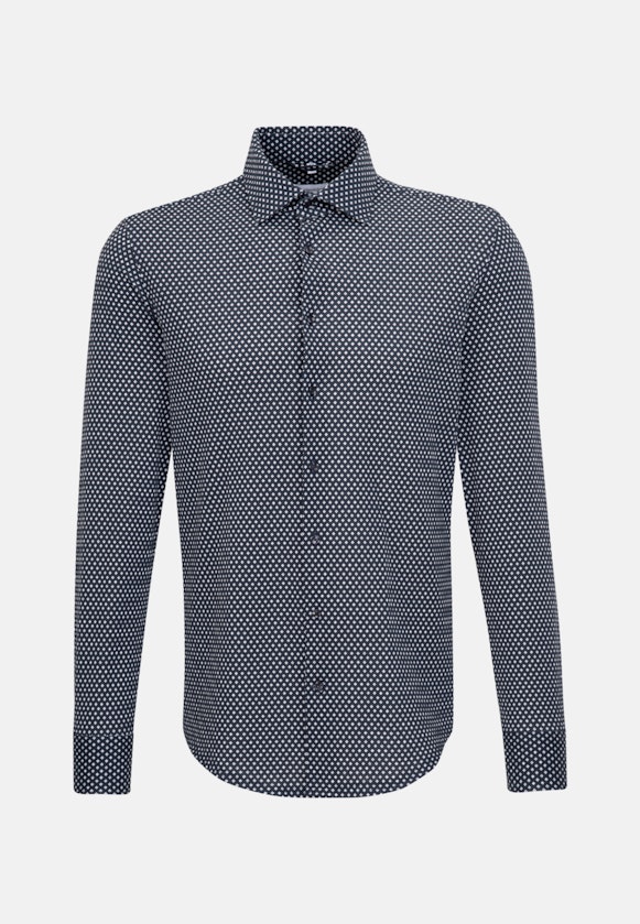 Slim Jerseyhemd Druck in Dunkelblau |  Seidensticker Onlineshop