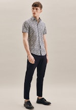 Slim Leinenhemd Druck in Braun |  Seidensticker Onlineshop