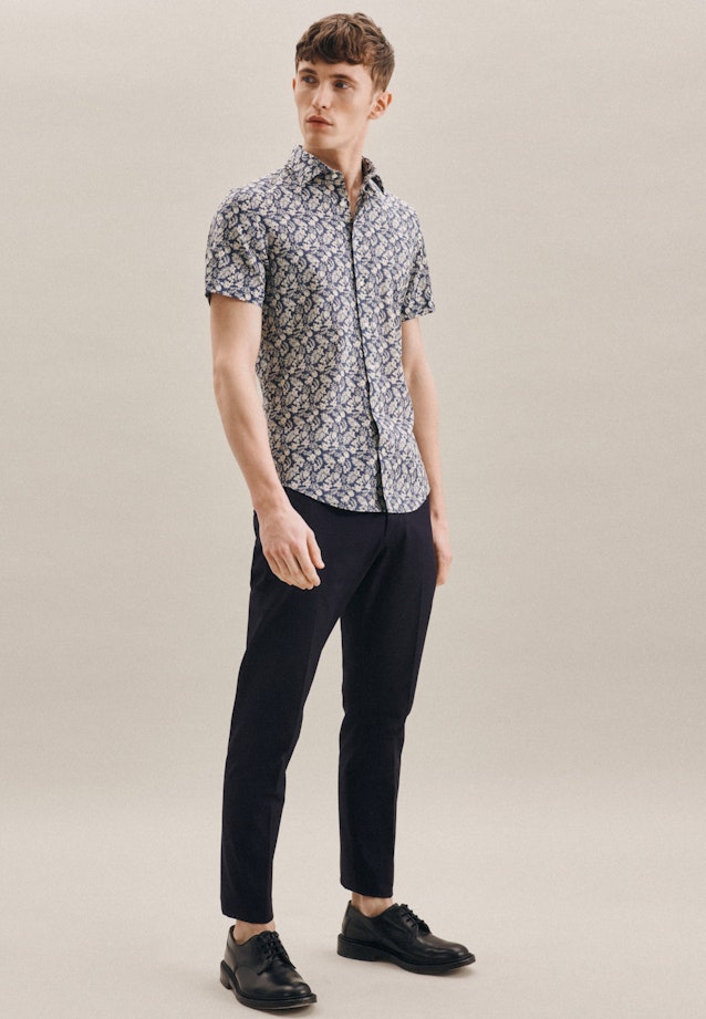 Slim Leinenhemd Druck in Braun |  Seidensticker Onlineshop