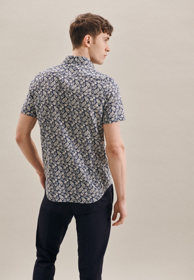 Slim Leinenhemd Druck in Braun |  Seidensticker Onlineshop