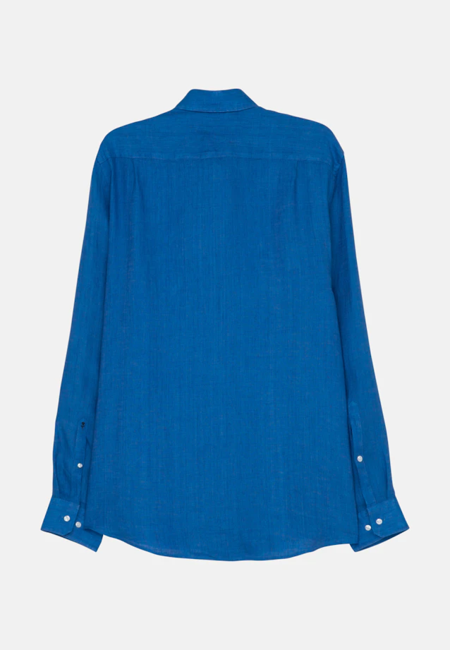 Regular Linen shirt Plain in Turquoise |  Seidensticker Onlineshop