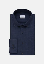 Regular Linen shirt Plain in Dark Blue |  Seidensticker Onlineshop