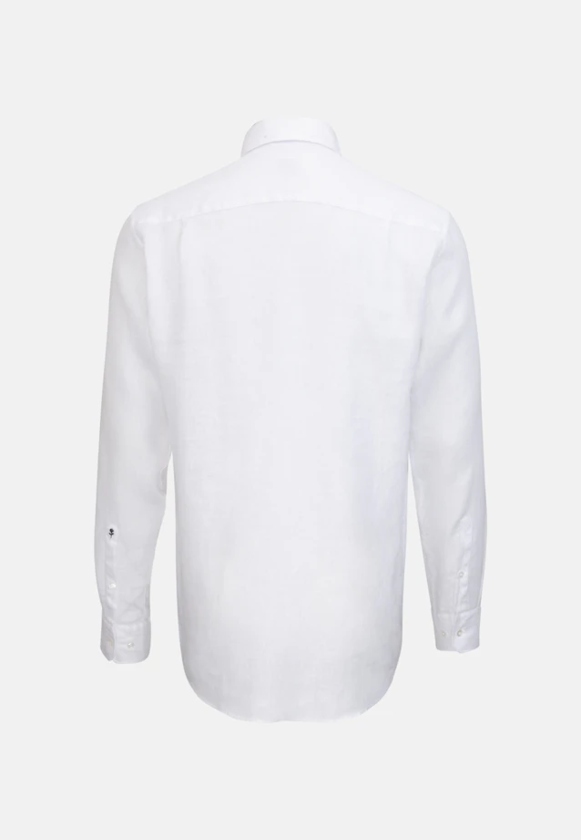 Regular Linen shirt Plain in White |  Seidensticker Onlineshop