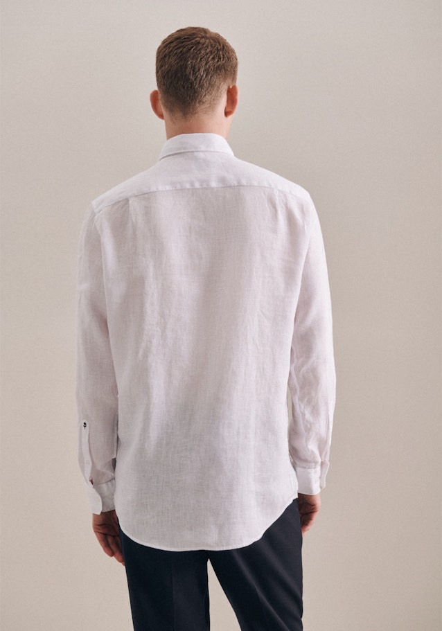 Linnen hemd in Regular with Kentkraag in Wit |  Seidensticker Onlineshop