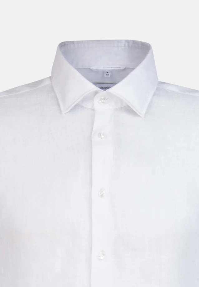 Regular Linen shirt Plain in White |  Seidensticker Onlineshop