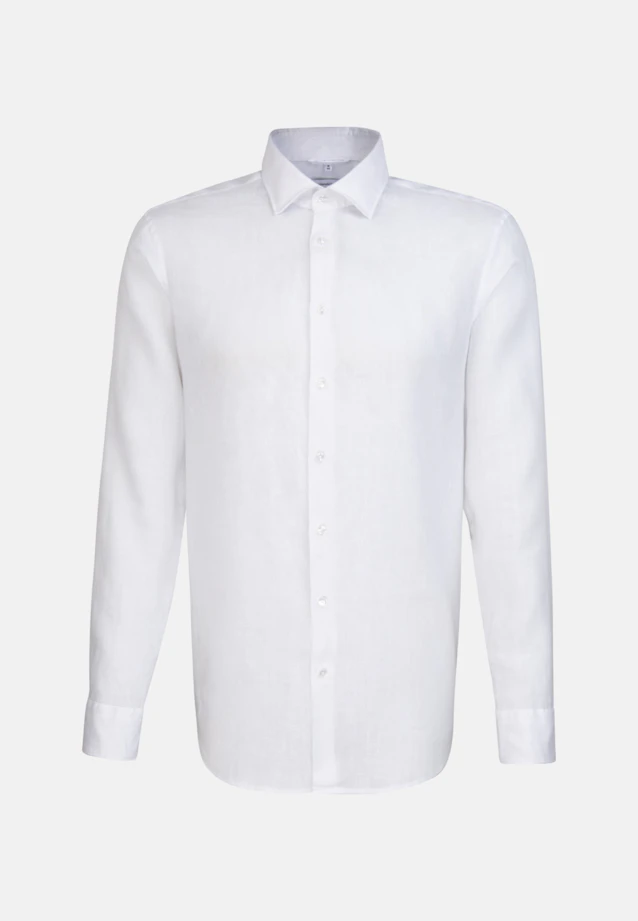 Regular Linen shirt Plain in White |  Seidensticker Onlineshop