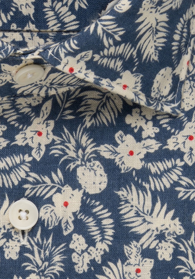 Regular Linen shirt Print in Brown | Seidensticker Onlineshop