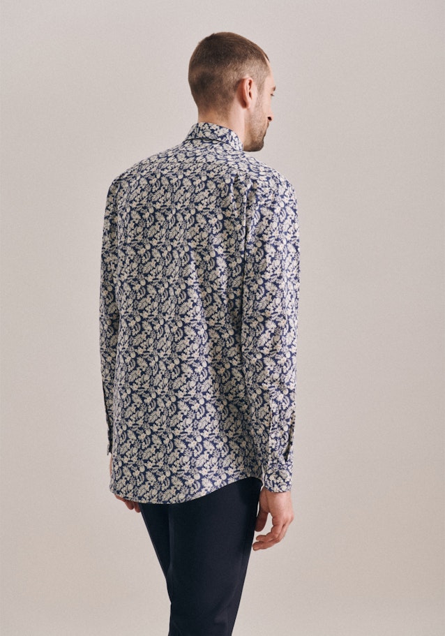 Regular Linen shirt Print in Brown | Seidensticker Onlineshop