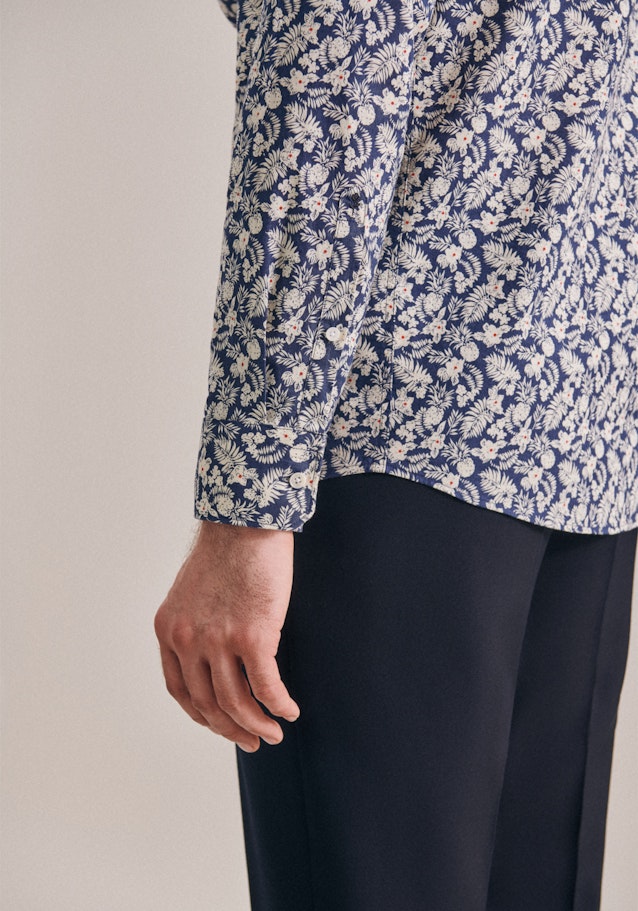 Regular Linen shirt Print in Brown | Seidensticker Onlineshop