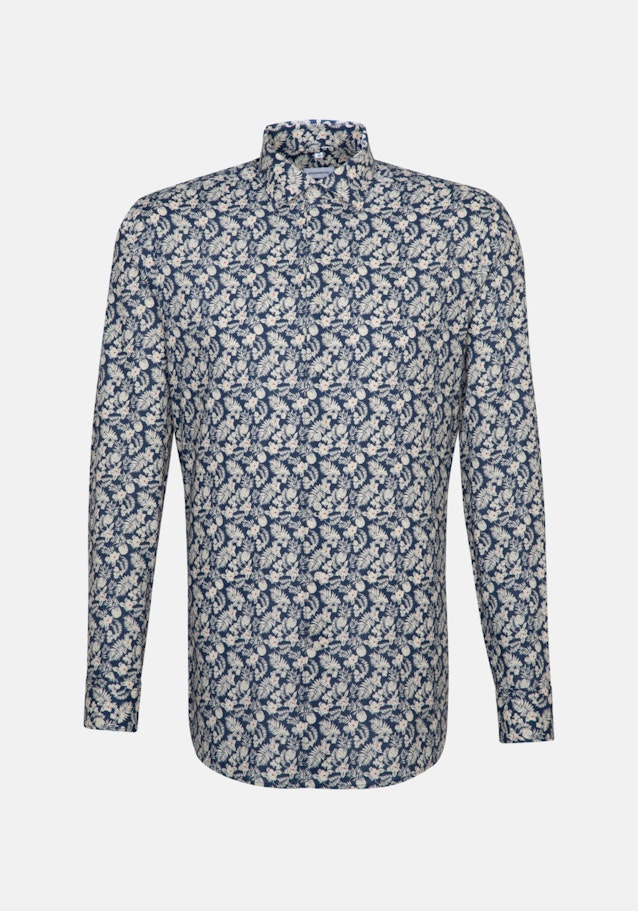 Regular Linen shirt Print in Brown | Seidensticker Onlineshop