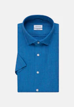 Regular Linen shirt Plain in Turquoise |  Seidensticker Onlineshop