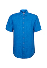 Regular Linen shirt Plain in Turquoise |  Seidensticker Onlineshop