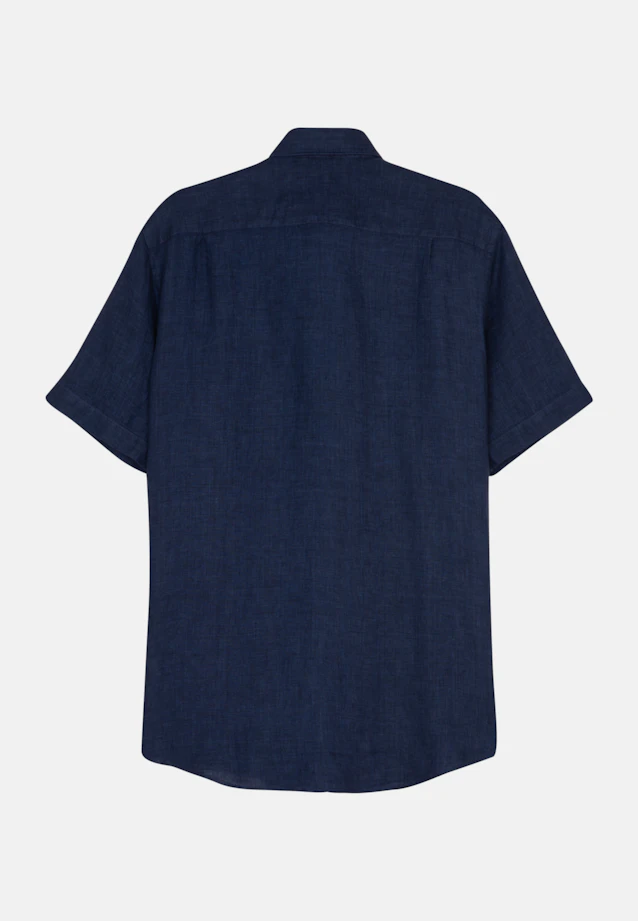Regular Linen shirt Plain in Dark Blue |  Seidensticker Onlineshop